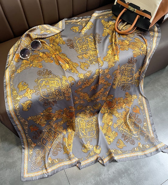 2 Assorted Carriage Print Faux Silk Scarf (Pack of 12)