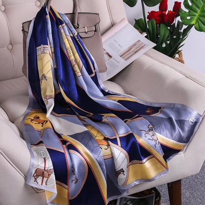 2 Assorted Horse Print Faux Silk Scarf (Pack of 12)