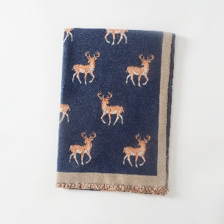 3 Assorted Stag Print Pashmina (Pack of 12)