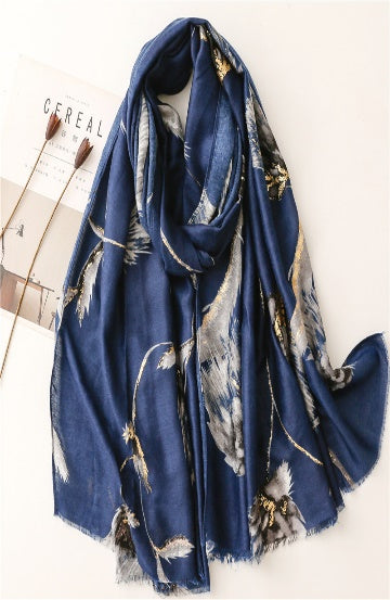 3 Assorted Lux Viscose Bird with Gold Foil Scarf (Pack of 12)