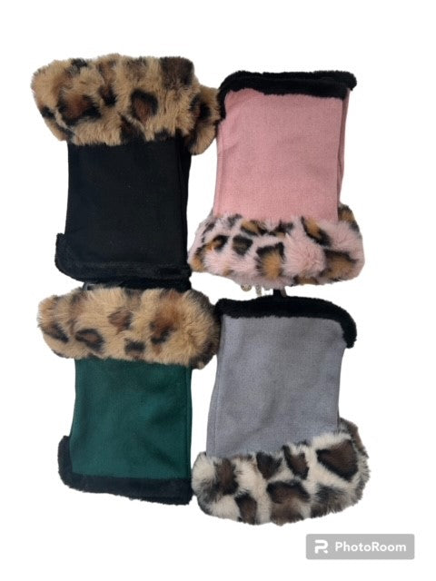 Set of Four Faux Fur Fingerless Gloves